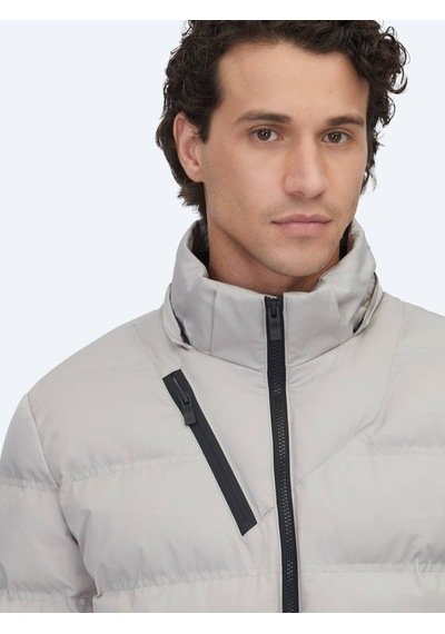 Kip Bej Regular Fit Kapüşonlu Casual Dokuma Mont