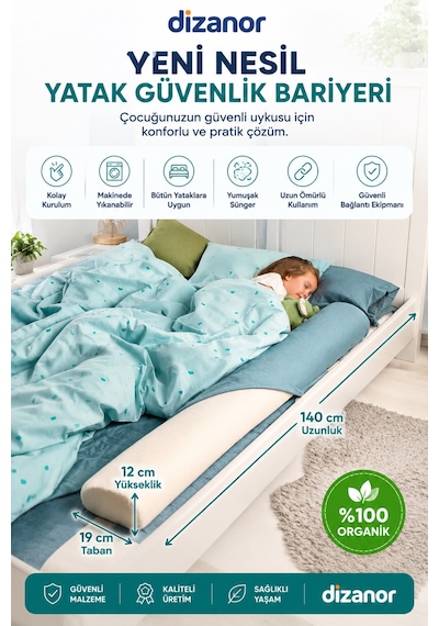 Dizanor Yeni Nesil Sünger Yatak Bariyeri 140 Cm