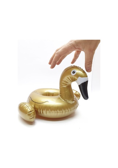 Flamingo Bardak Tutucu - Şişme Bardaklık - 1909045-Rosegold Çok Renkli