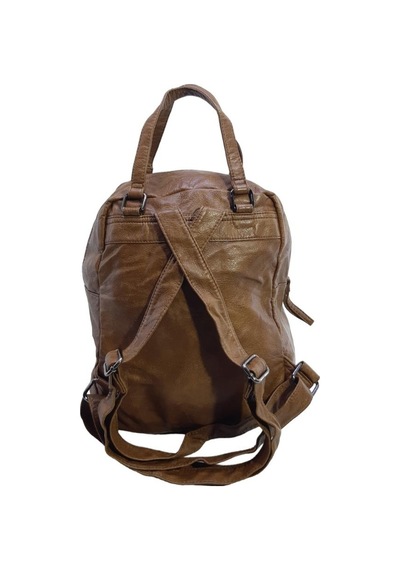 Baginn Yıkama Suni Deri Retro Kadın Sırt Çantası Çok Cepli Fonksiyonel Kullanım 001