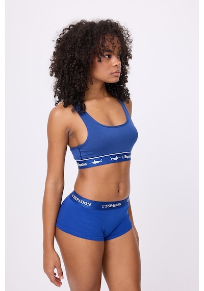 Racer Crop Top Racer Back Crop Top-3'li Avantaj Paketi-3397 Amblem Mavisi