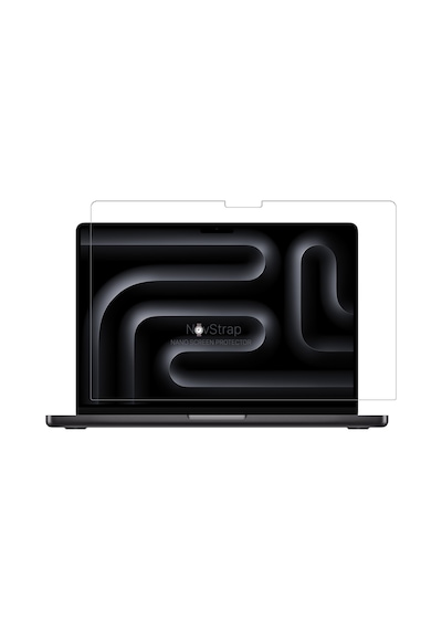 Novstrap Apple Uyumlu MacBook Pro 14 İnç M5 Çip A3434 İle Ekran Koruyucu Parlak Nano Film Şeffaf