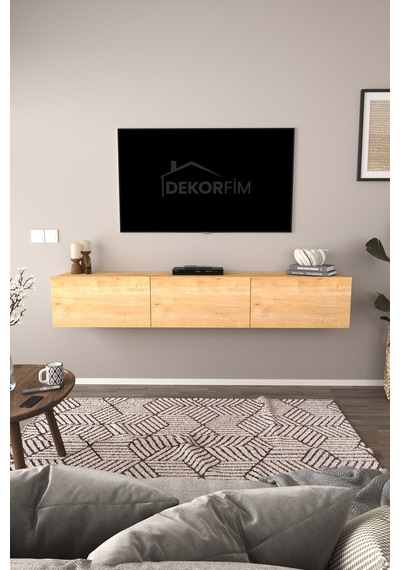Df17103 Dolaplı Duvara Monte Tv Ünitesi 180 Cm Modern Askılı Dekoratif Stil Tv Sehpası Safir Meşe Df17103 Dolaplı Duvara Monte Tv Ünitesi 180 Cm Modern Askılı Dekoratif Stil Tv Sehpası Safir Meşe