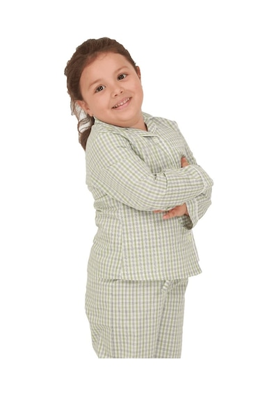 The Don Açık Yeşil Ekose Kız Çocuk Pijama Takımı (9-14 Yaş)