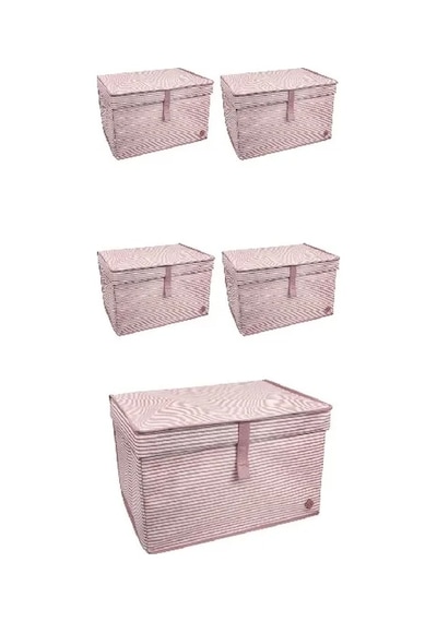 Düzenleyici Kutu Organizer Cırtlı Saklama Hurç Maxi Boy 30cm X 40cm X 50cm 5 Adet Açık Gri
