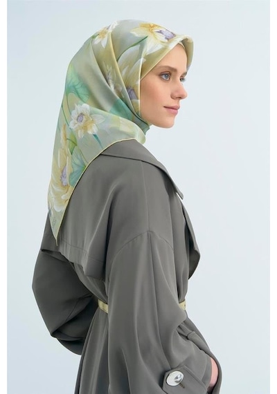 Armine İpek Eşarp 2026 Yaz - 9505-81 Soft Yeşil Twill