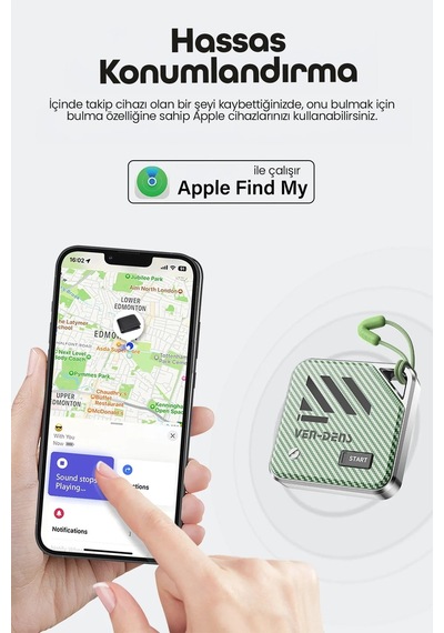 Ven-dens Vd-tag001 Find My Uyumlu Bluetooth Eşya Takip Cihazı, Sesli Anahtar Ve Çanta, Sarı