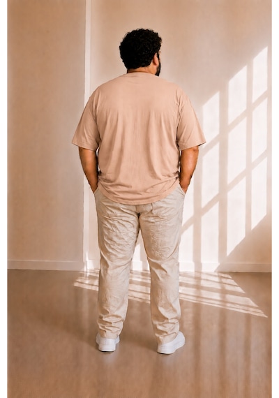 Sngl Tekstil Erkek Büyük Beden Oversize Kısa Kollu T-shirt 3xl 4xl 5xl 6xl 7xl 8xl Şampanya