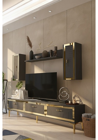 Tvr1801as Tuna Tv Ünitesi Takımı Antrasit-sılver 180cm Antrasit - Gümüş