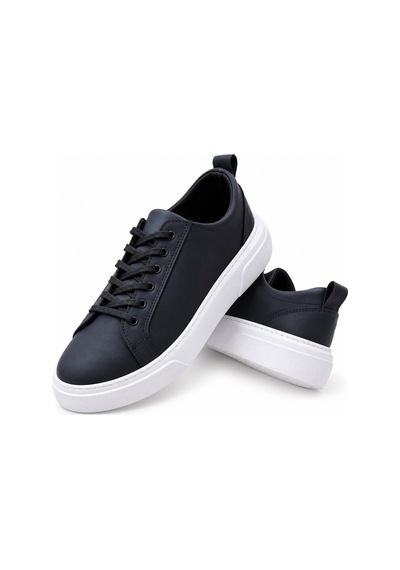 Yalçın Erkek Beyaz Bağcıklı Ortopedik Günlük Sneaker Spor Ayakkabı Kalın Taban Lacivert - 919472745 Lacivert