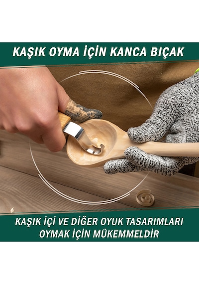 Beavercraft S01 Ahşap Kuksa Kaşık Oyma Bıçağı Seti 4 Parça