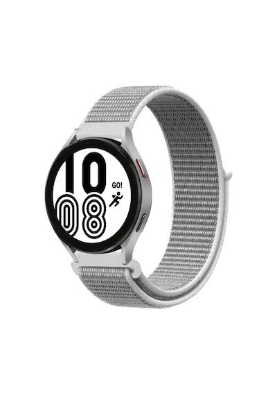 Newface Samsung Galaxy Watch 4 Hasırlı Cırtcırtlı Kordon - Beyaz