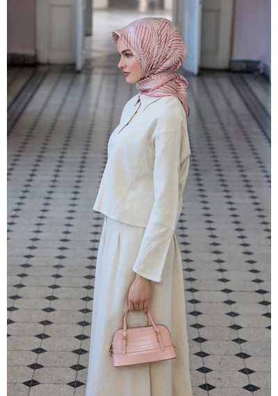 Belli Twill İpek Eşarp 4209-03 Pudra Pembe Pudra - Pembe