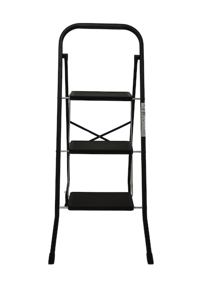 3 Basamaklı Metal Merdiven Hardy Siyah (1.30 Metre)