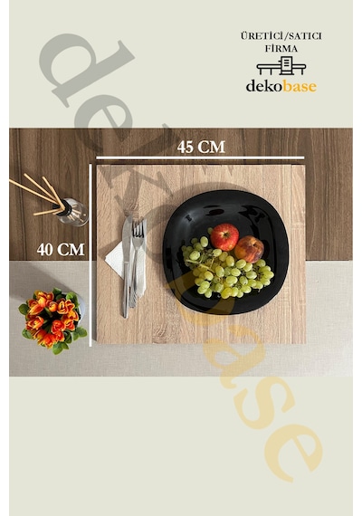 Meşe 4 Adet Çok Amaçlı Koltuk Kenar Sehpası, Supla, Yemek Servis Altlığı Meşe