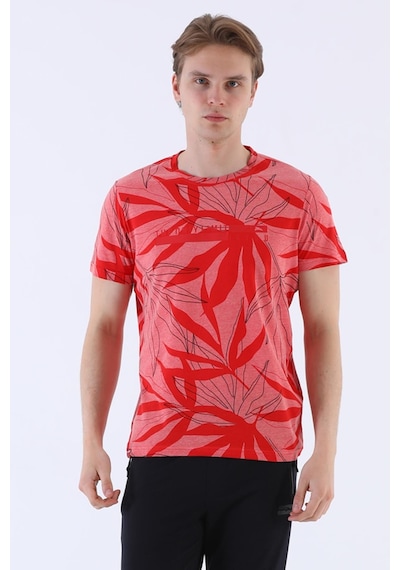 Maraton Sportswear Regular Erkek Bisiklet Yaka Kısa Kol Beach Kırmızı T-Shirt 20603-Kırmızı