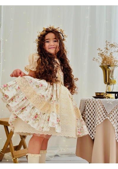 H L Y Karol Tasarım Lady Krem Kız Bebek Elbisesi,doğum Günü,fotoğraf Çekim Elbise,0-12 Yaş Uygun KREM
