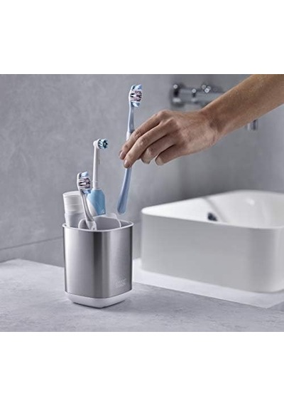 Easystore Diş Fırçalık, Paslanmaz Çelik Açık Ahşap