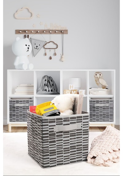 Adarya Home Dolap İçi Çamaşır Ve Oyuncak Düzenleyici Kapaksız Saklama Kutusu 30x30x30 Cm Zebra Diğer