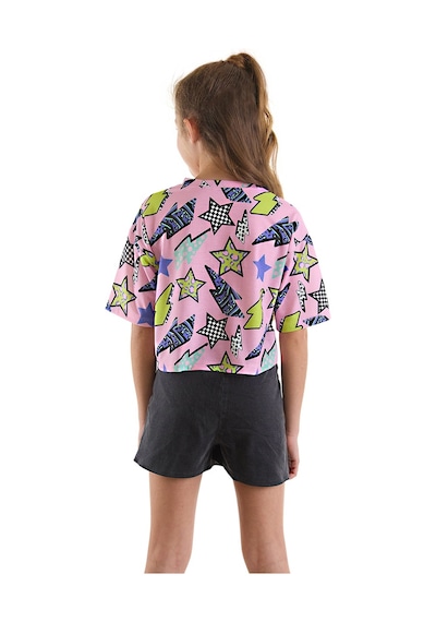 Denokids Mushi Yıldız Ve Şimşek Kız Çocuk T-shirt Denim Şort Takım Çok Renkli