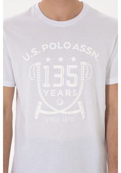 U.S. Polo Assn. Erkek Regular Fit Bisiklet Yaka Beyaz Tişört 50300047-VR013