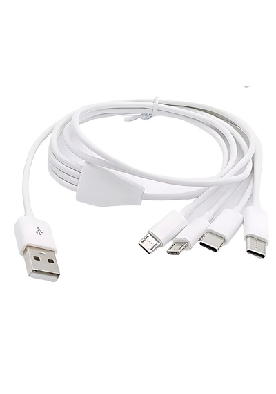 Alfais 4758 4 İn 1 Şarj Kablosu 2x Type-c 2x Micro Usb Çoklayıcı