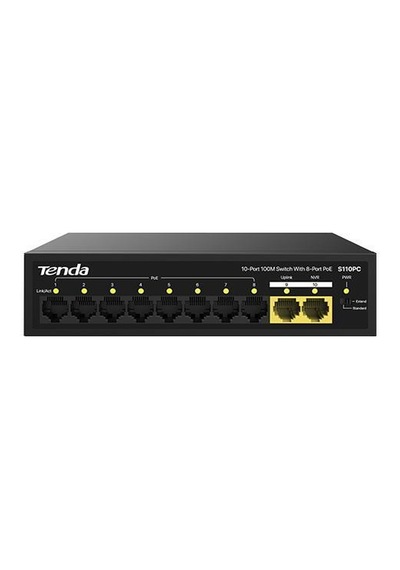 Tenda S106pc 6 Port 4 Port Poe+ 10/100 Mbps + 2 Port Uplink Switch Çelik Kasa Rack Mount