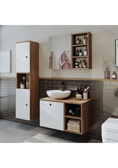 Lavabolu Mdf 75 Cm Lotus Çekmeceli Banyo Dolabı + Aynalı Dlp Atlantik Çam - Beyaz Lavabolu Mdf 75 Cm Lotus Çekmeceli Banyo Dolabı + Aynalı Dlp Atlantik Çam - Beyaz