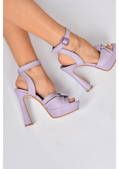 Fox Shoes Lila Kalın Plaform Topuklu Kadın Ayakkabı K404080209