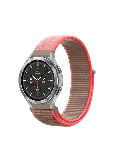 Watch 22mm Uyumlu Hasırlı Cırtcırtlı Kordon - Pembe