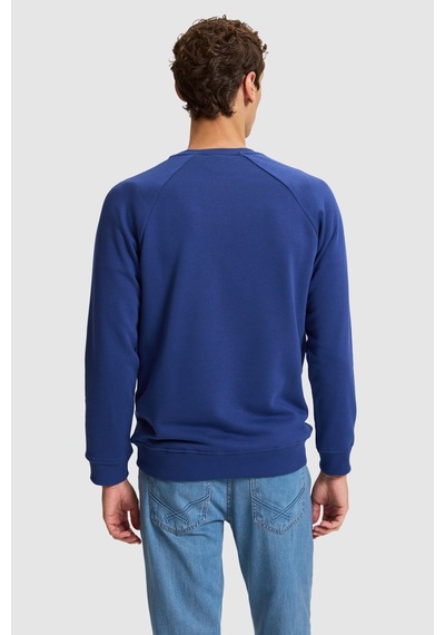 U.S. Polo Assn. Erkek İndigo Bisiklet Yaka Regular Fit Basic Sweatshirt 50329441-vr028 Indigo