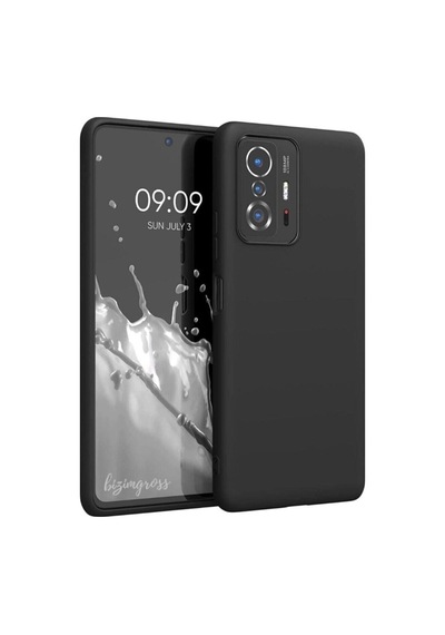 Xiaomi Mi 11t Kılıf Premium Silikon Telefon Kılıfı+tam Kaplayan Hayalet Ekran Koruyucu Cam Siyah