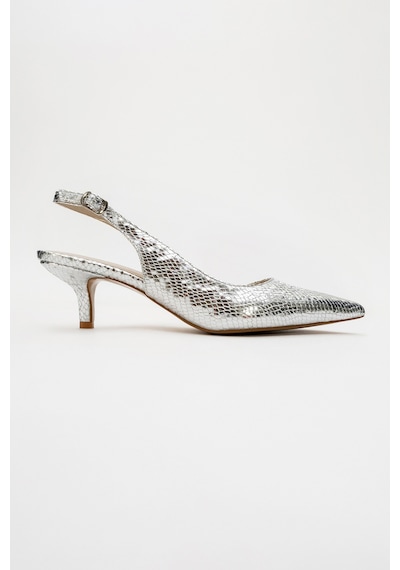 Luvishoes Value Gümüş Desenli Kadın Topuklu Ayakkabı Gümüş