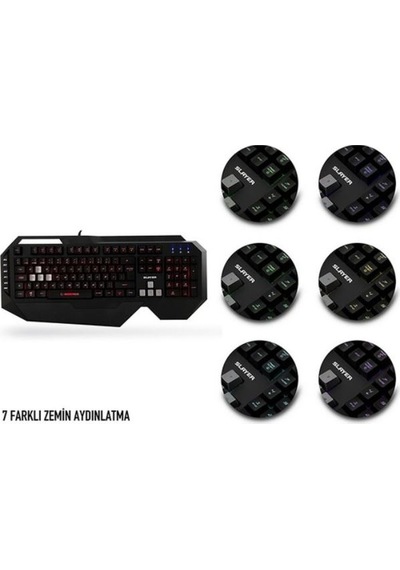 Rampage SLAYER KB-R11 Usb Kablolu Tuş Aydınlatmalı Makrolu Gaming Q Klavye