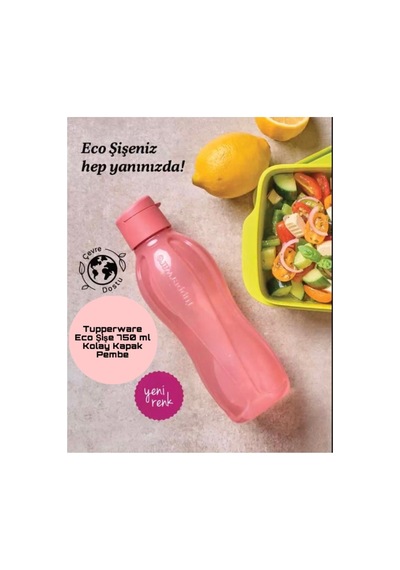 Tupperware Eco Suluk Matara Su Şişesi Kolay Kapak 750 Ml Pembe Pembe