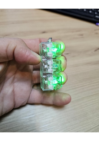 3 Tuşlu Klavye Anahtarlık Stres Klavye Anahtarlık Rgb Işıklı Mekanik Şeffaf