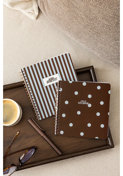 15x16 Spiralli Karton Kapak 2'li Noktalı Not Defter Seti - Puantiye Çok Renkli