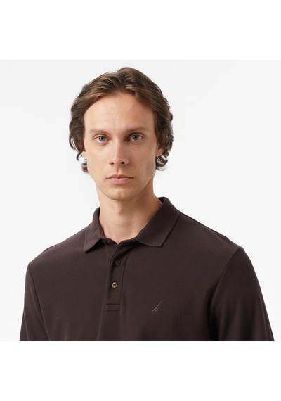 Nautica Classic Fit Uzun Kollu Polo Yaka Erkek Kahverengi T-shirt, 026 K57351t Kahverengi