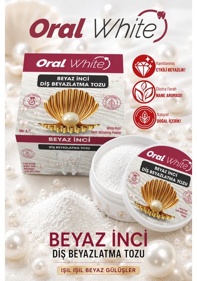 Oral White Premium Series Beyaz İnci Diş Beyazlatma Tozu 50 Gr İnci Tozu