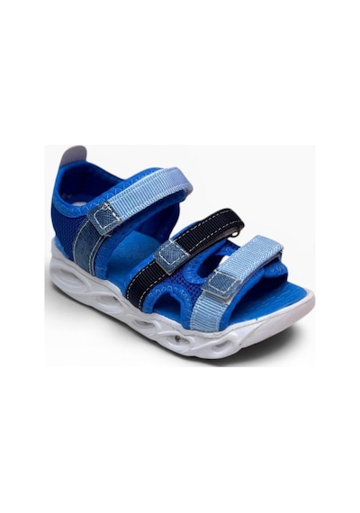 Arzen Bebe 230-26 3 Cırtlı Işıklı Anatomik Çocuk Sandalet Mavi Lacivert Buz 26-30
