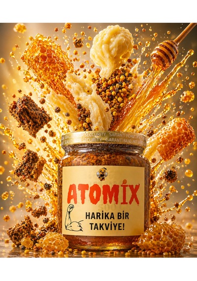Yeni Atomix Honey Mix 2 500g Royal Jelly + Propolis + Fresh Bee Pollen + Natural Honey