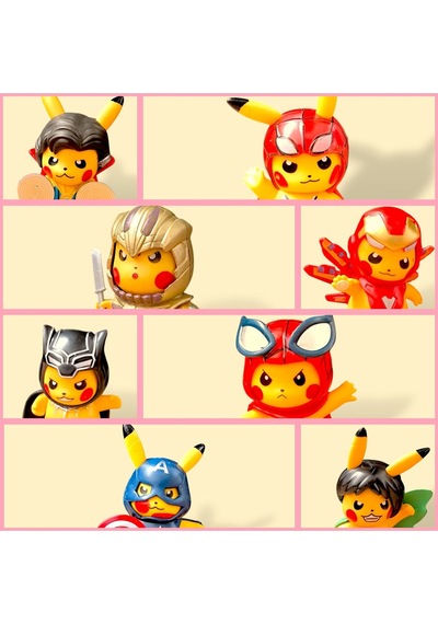 Pikachu Figür Süper Kahramanlar Serisi 1 Adet 10cm Pokemon Pikachu Figür Oyuncak