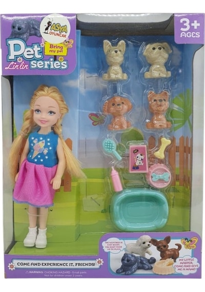 Pet Shop - Bebekli Köpek Bakım Seti - 7722-3 - Sarışın