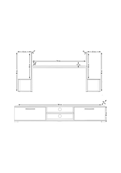 Decoraktiv Eko 5da Mdf Dvd Tv Ünitesi Tv Sehpası Pera - Siyah