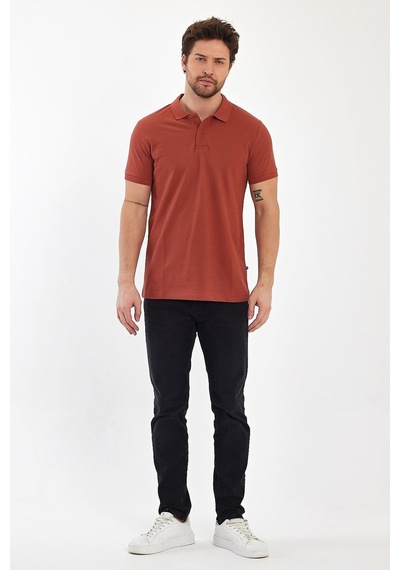 Nemonti Premium Penye Polo Yaka T-shırt Copper Brown