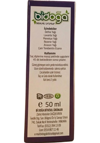 Bidoğa Bit Finish Doğal Bit Önleyici Ve Saç Bakım Yağı 50 ML