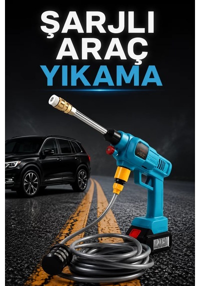 Şarjlı Kablosuz Yüksek Basınçlı Oto Ve Bahçe Yıkama Makinesi, Sulama Tabancası, 5 M Hortumlu Mh-hs2617-5819