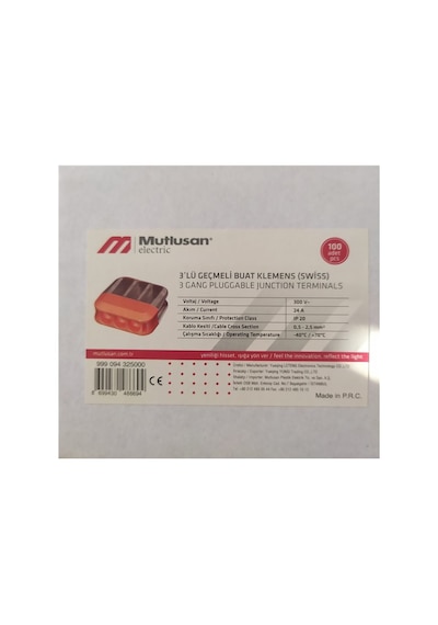 Mutlusan 3 Lü Geçmeli 100 Adet Buat Klemensi 999 094 325000