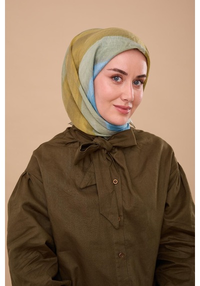 Silk Home Olinda İpek Eşarp 47005-21 Küf Yeşili, Asit, Bebe Mavi, Yağ Yeşili, Çağla