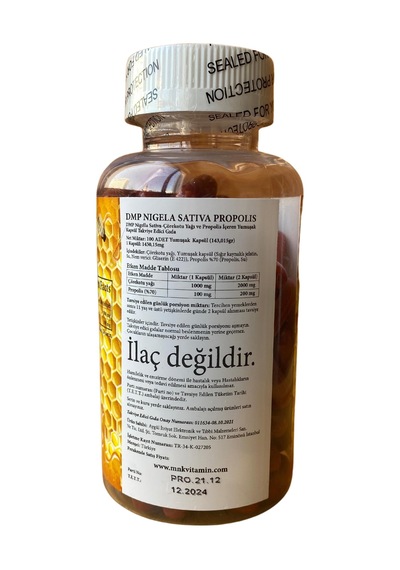Dmp Propolis Çörek Otu Nigella Sativa 100 Softgel + Hap Kutusu